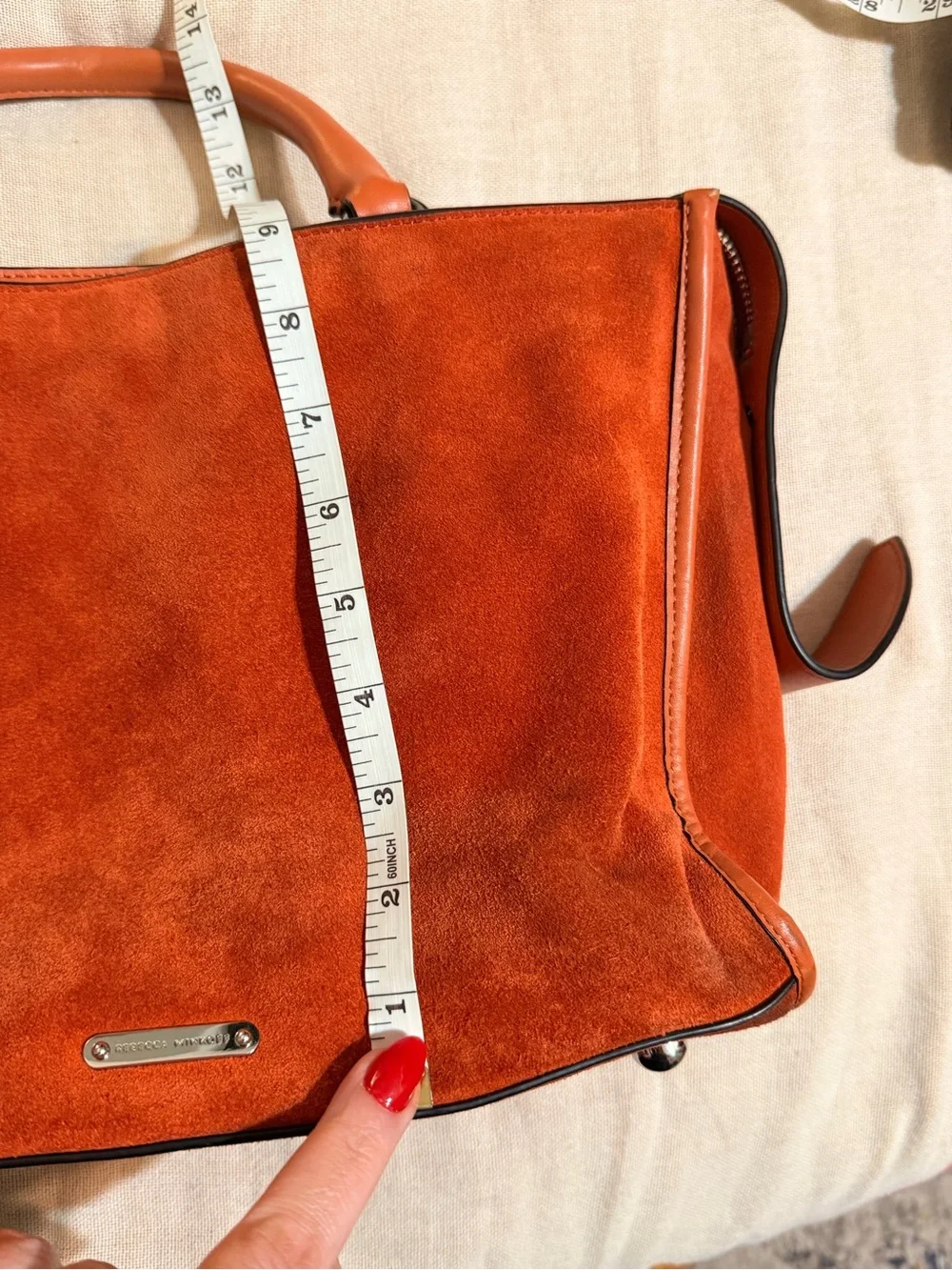 Rebecca Minkoff Orange Suede Top-Handle Satchel